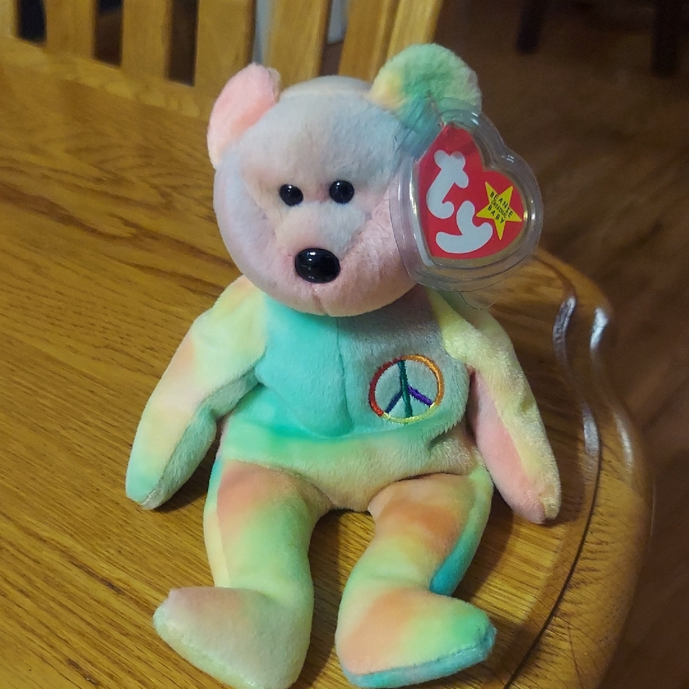 Ty Pastel Peace Bear Plush Toy